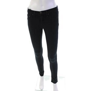 Rag & Bone Womens Low Rise Five Pocketed Skinny Jeans Solid Black Size 25
